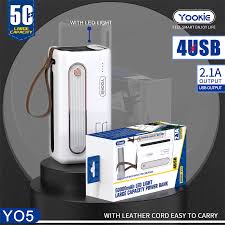 Power Bank YOOKIE YO5 4 Ports Fast Charging With Flashlight (50000mah)
